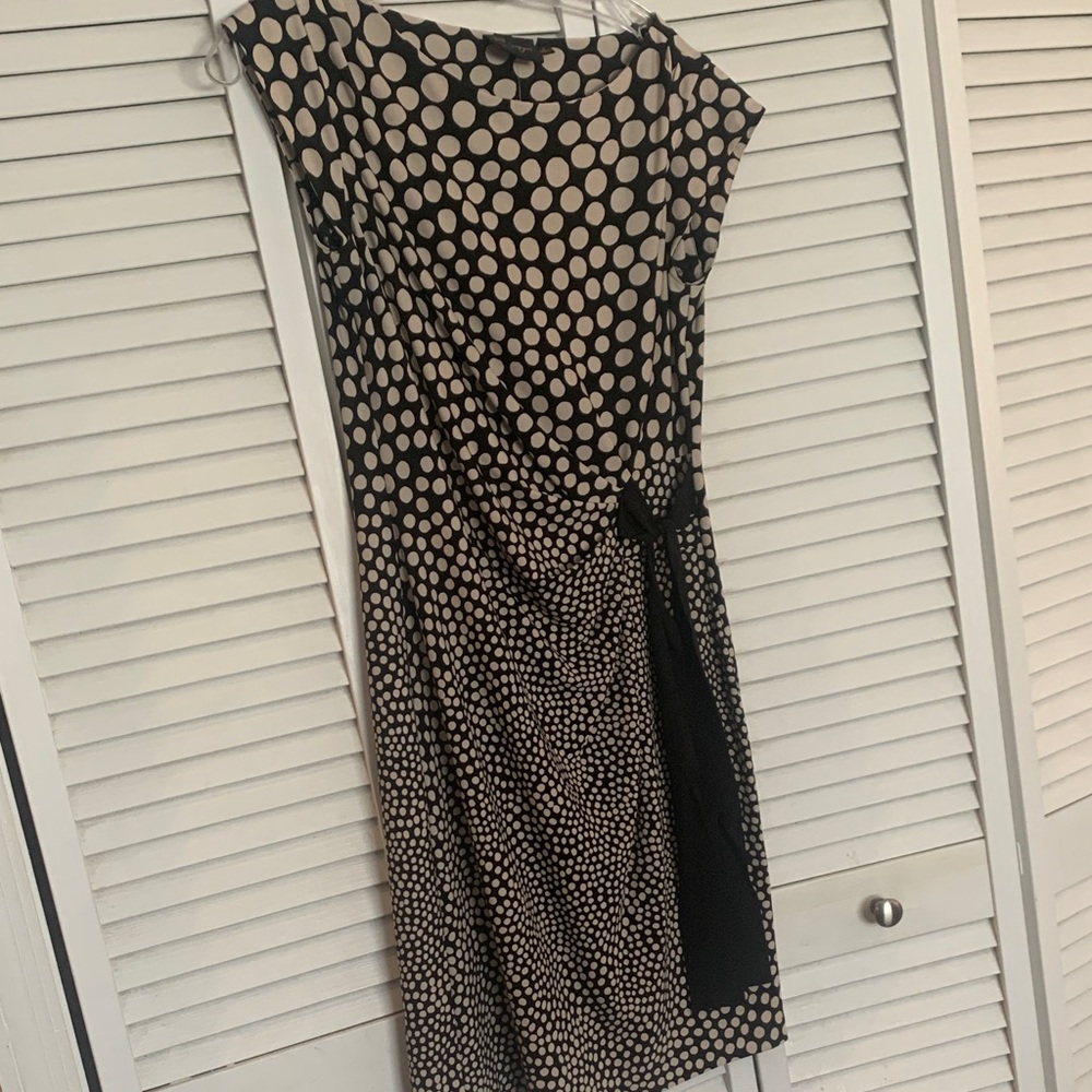 Just...Taylor Black and Cream Polka Dot Dress